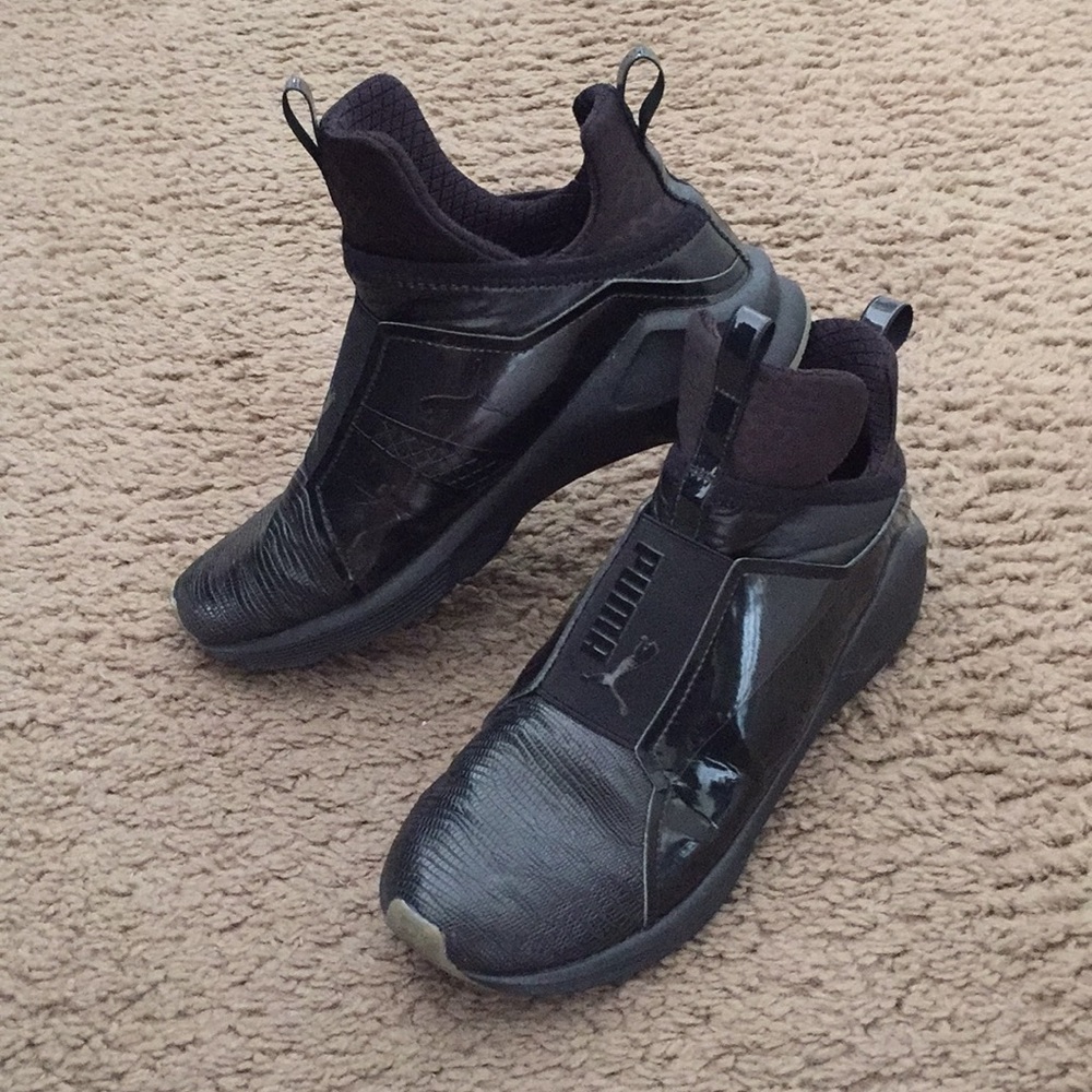 Black Textured Puma Sneakers